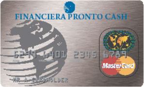 pronto cash financiera credit card